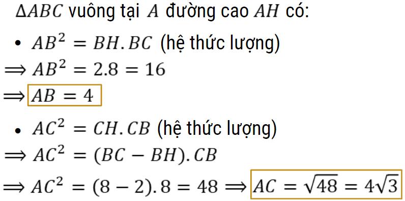 hệ thức lượng trong tam giác lớp 9